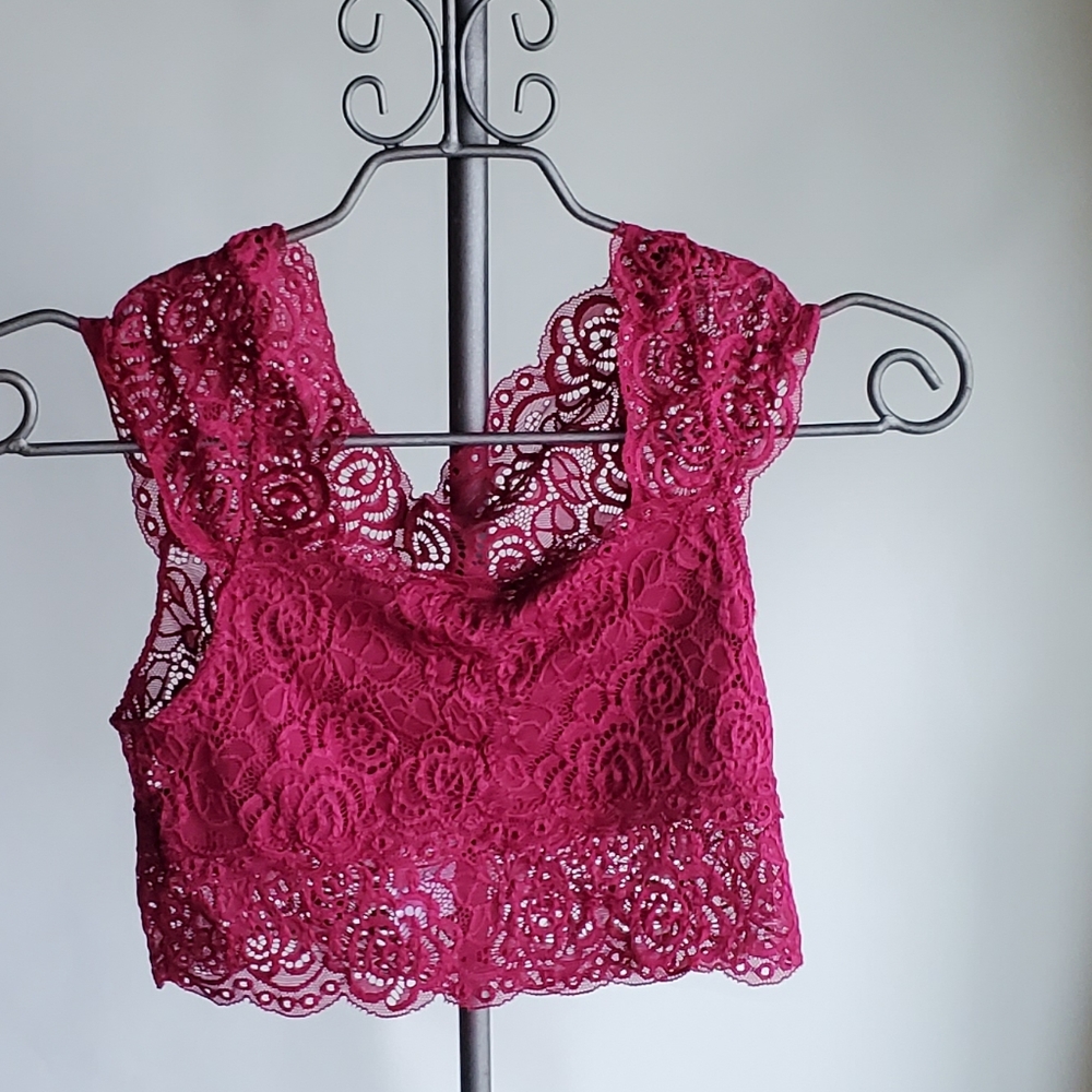 Free People Chase Me Lace Brami - Pink